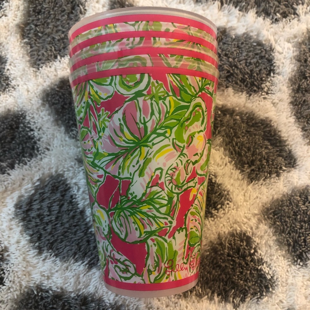 Lilly Pulitzer plastic cups, brand new never used
